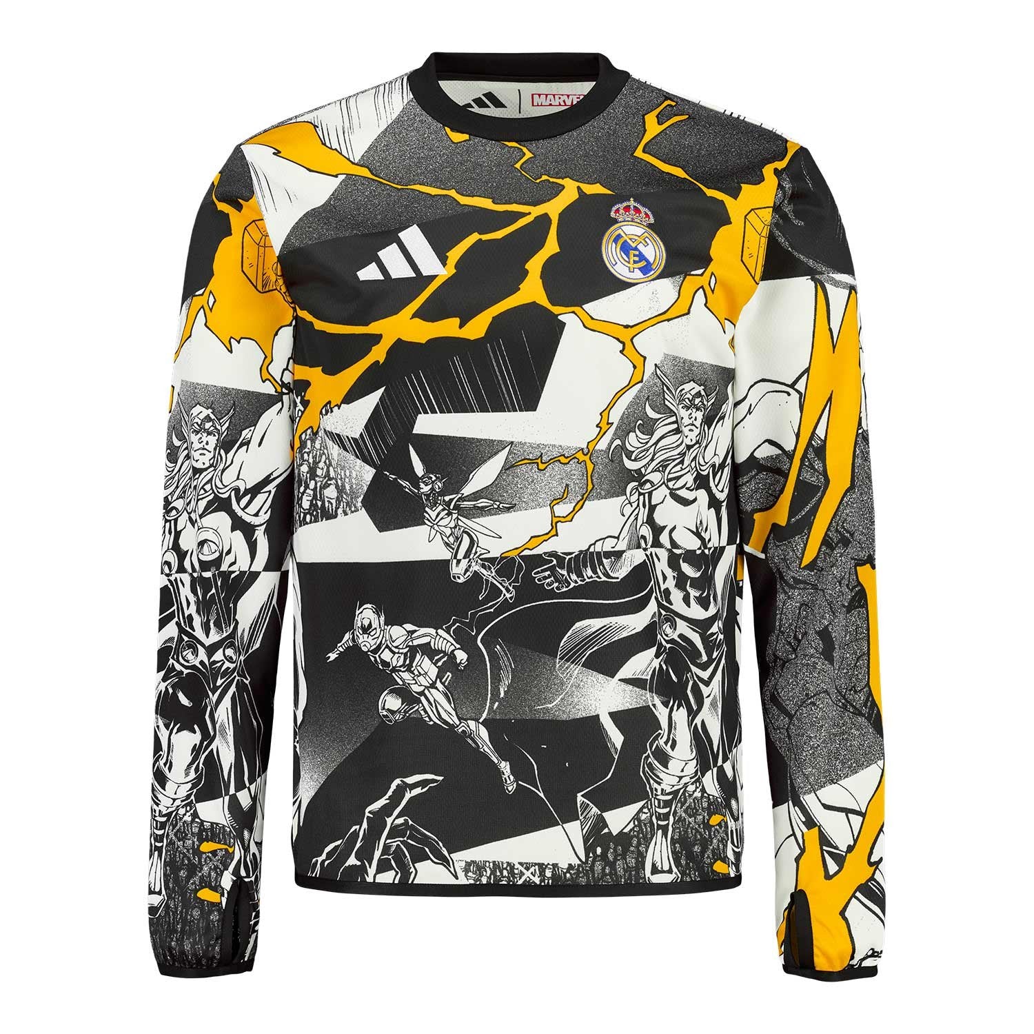 Camiseta Real Madrid 2025/26 - Edición Especial Marvel Manga Larga (Blanca)
