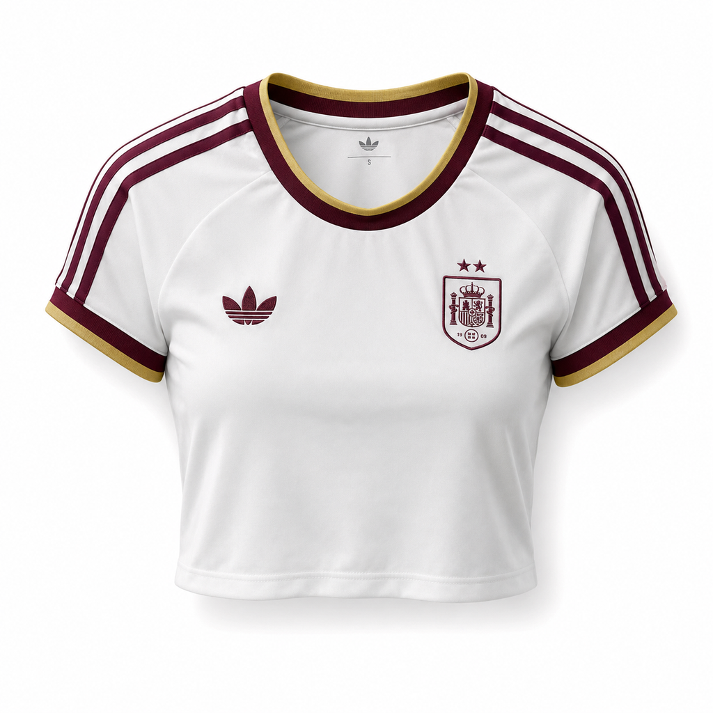 Crop Top Mujer España Mundial 2026 - 2ª Equipación (2 Estrellas)
